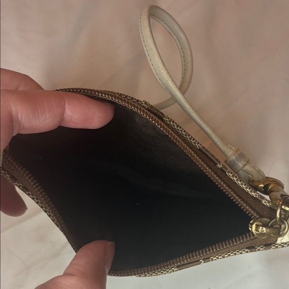 Coach Signature Women’s Brown and Cream Wristlet Wallet - Picture 10 of 11